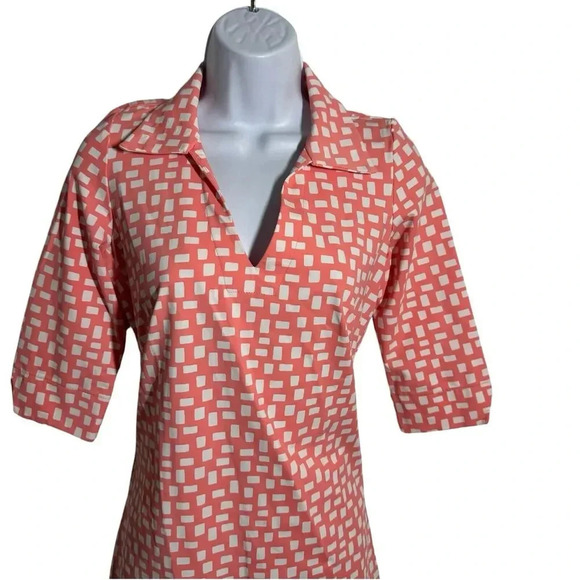 Katherine Way peach 3/4 sleeve polo top womens size XS - Picture 2 of 6